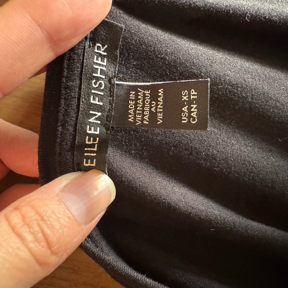 Eileen Fisher Long Jersey Tank Dress Black Size XS Sleeveless - Picture 6 of 6